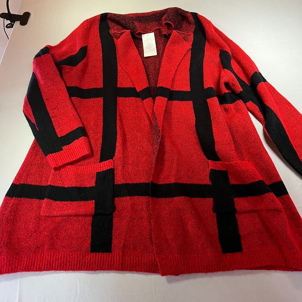 New Directions open Cape red and black with pockets size XXL NWT